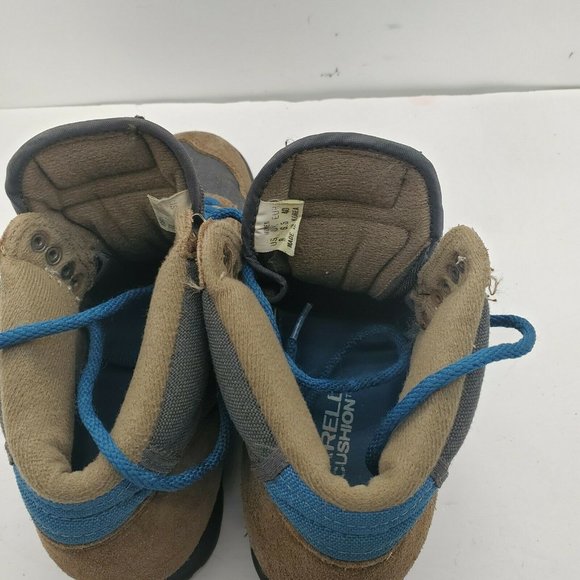 VTG LL Bean Merrell Suede Leather WP Hiking Trail Boots Brown Green Women Sz 8 - Picture 4 of 7